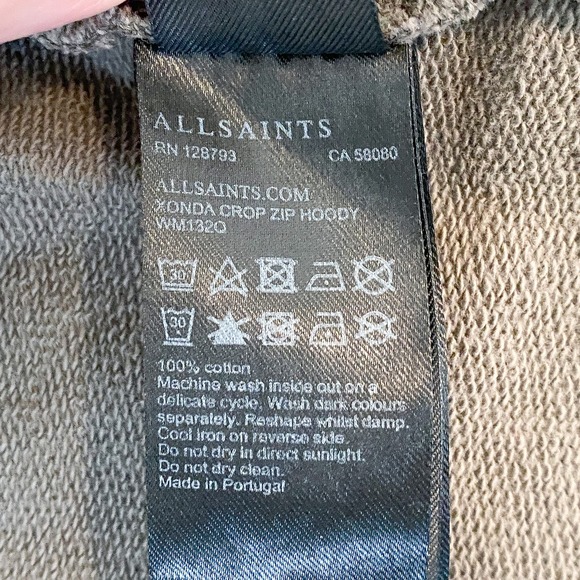 AllSaints Xonda Crop Zip Hoodie - Picture 12 of 12